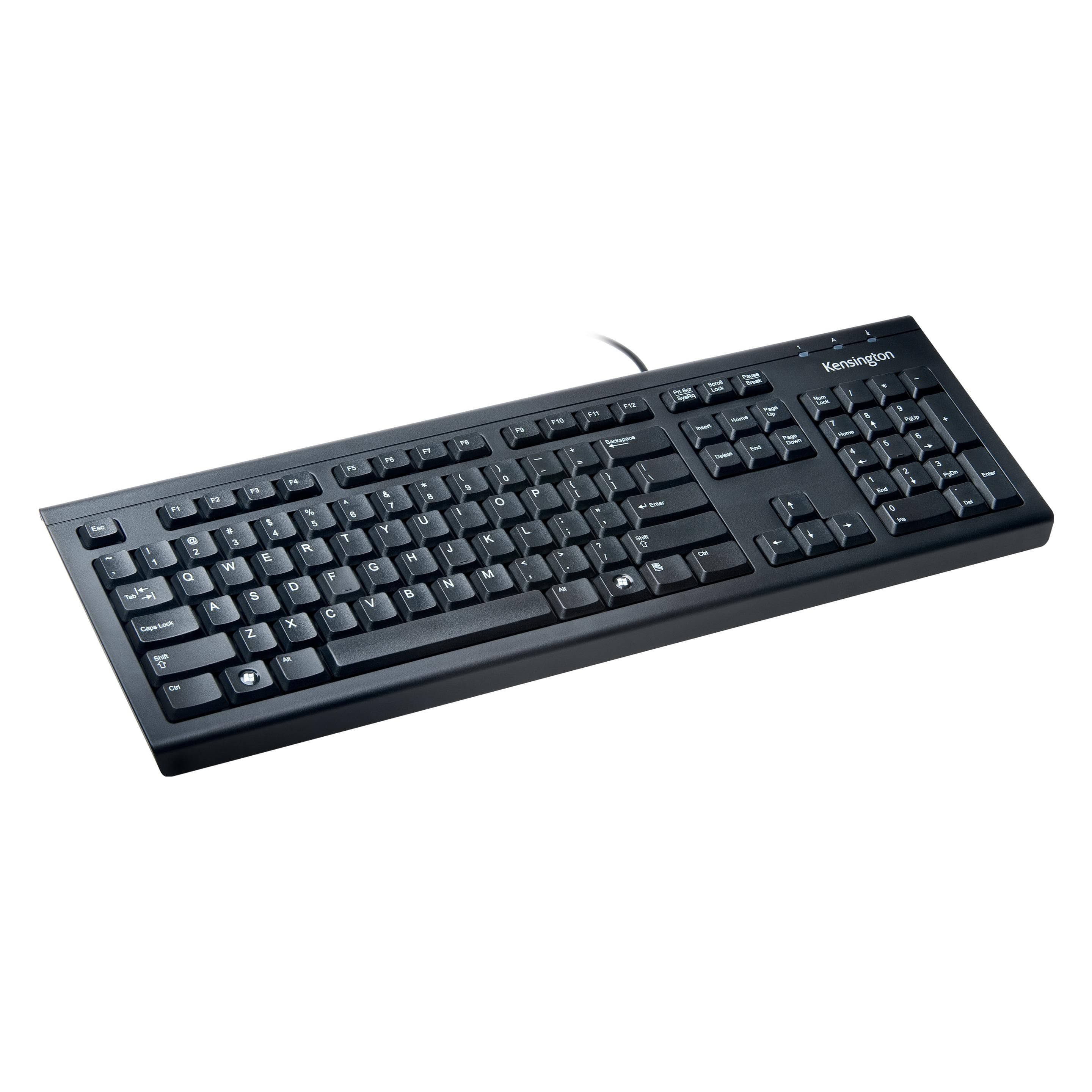 Kensington ValuKeyboard (DE, Bedraad), Toetsenbord, Zwart