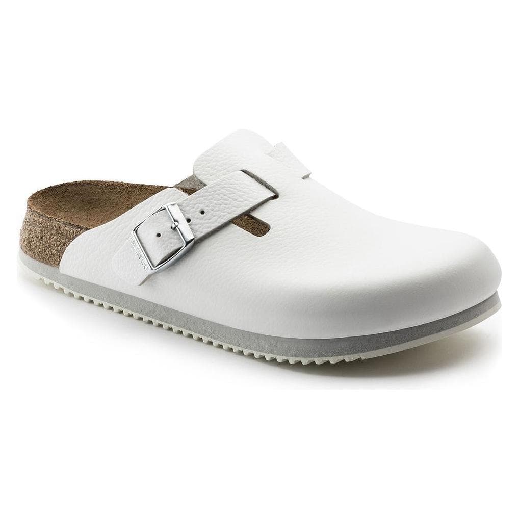 Birkenstock, Unisex, Sandalen, Boston natuurlijk leer normaal, Wit, (37)