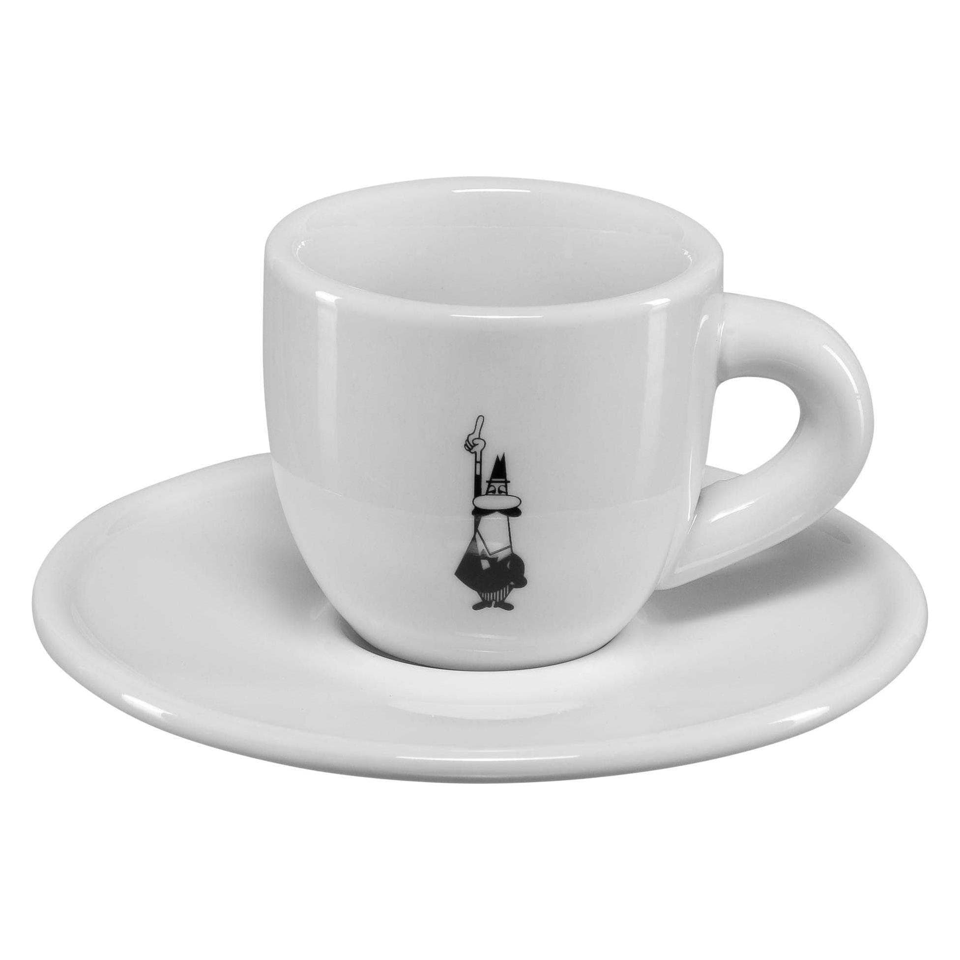 Bialetti Espresso cup & coaster Omino, Cups, White