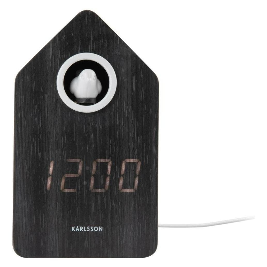 Karlsson, Wekker, Digitalwecker Kuckuck Black wood veneer, Funktionen
