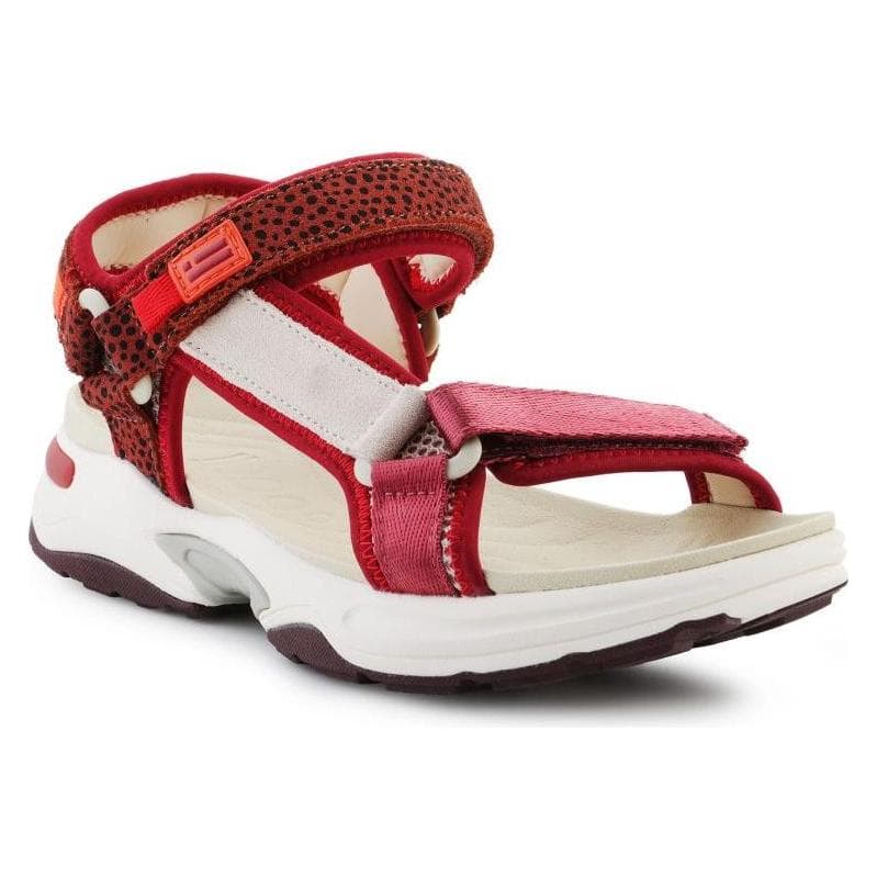 D.Franklin, Vrouwen, Sandalen, Damen Sneakers Sandalen Streifen Sandalen, Rood, (37)