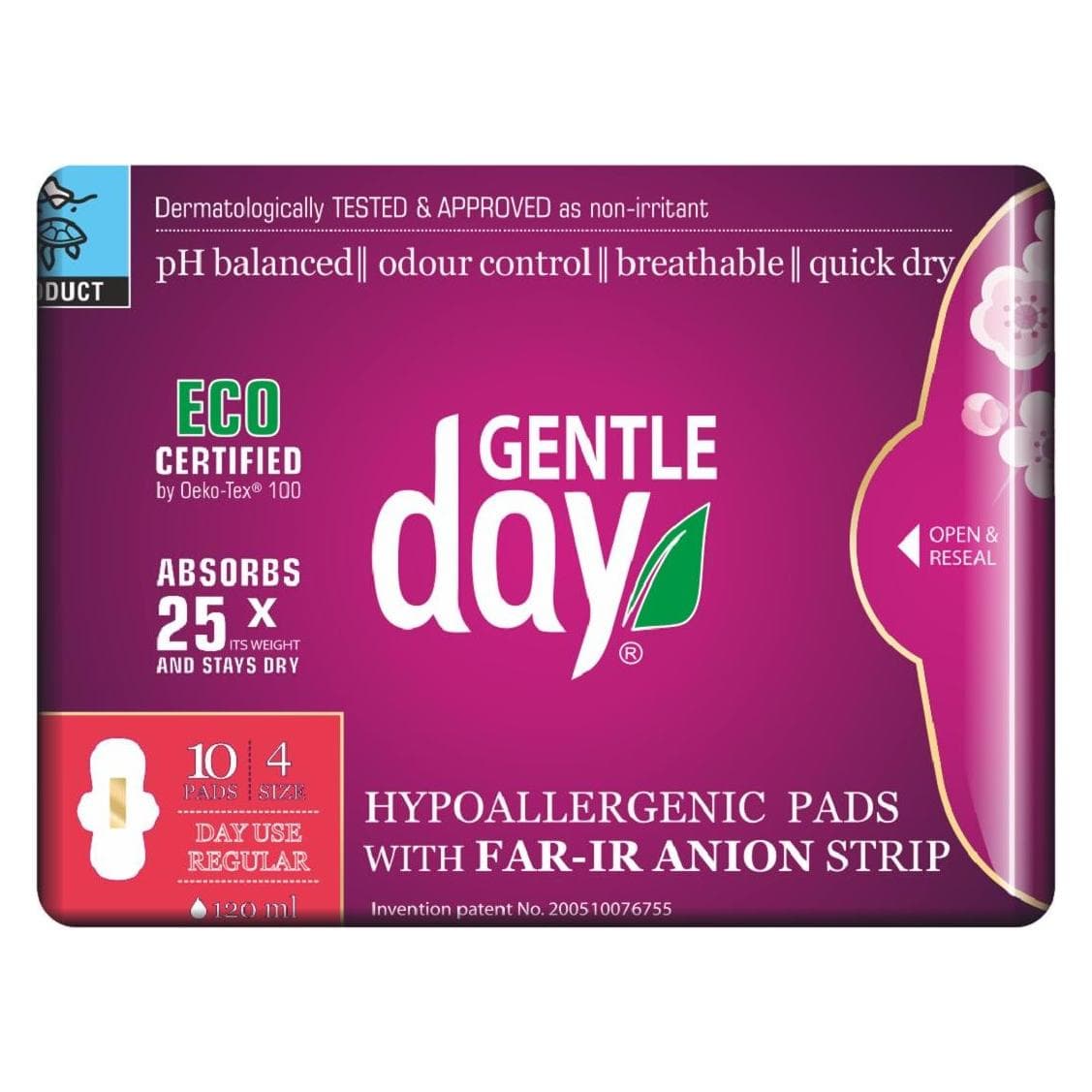 Gentle Day, Binden, Maandverband Met Verre-Ir Anionstrook Maandverband Voor De Dag Van Anionstreep Eco 10Pcs (10x)