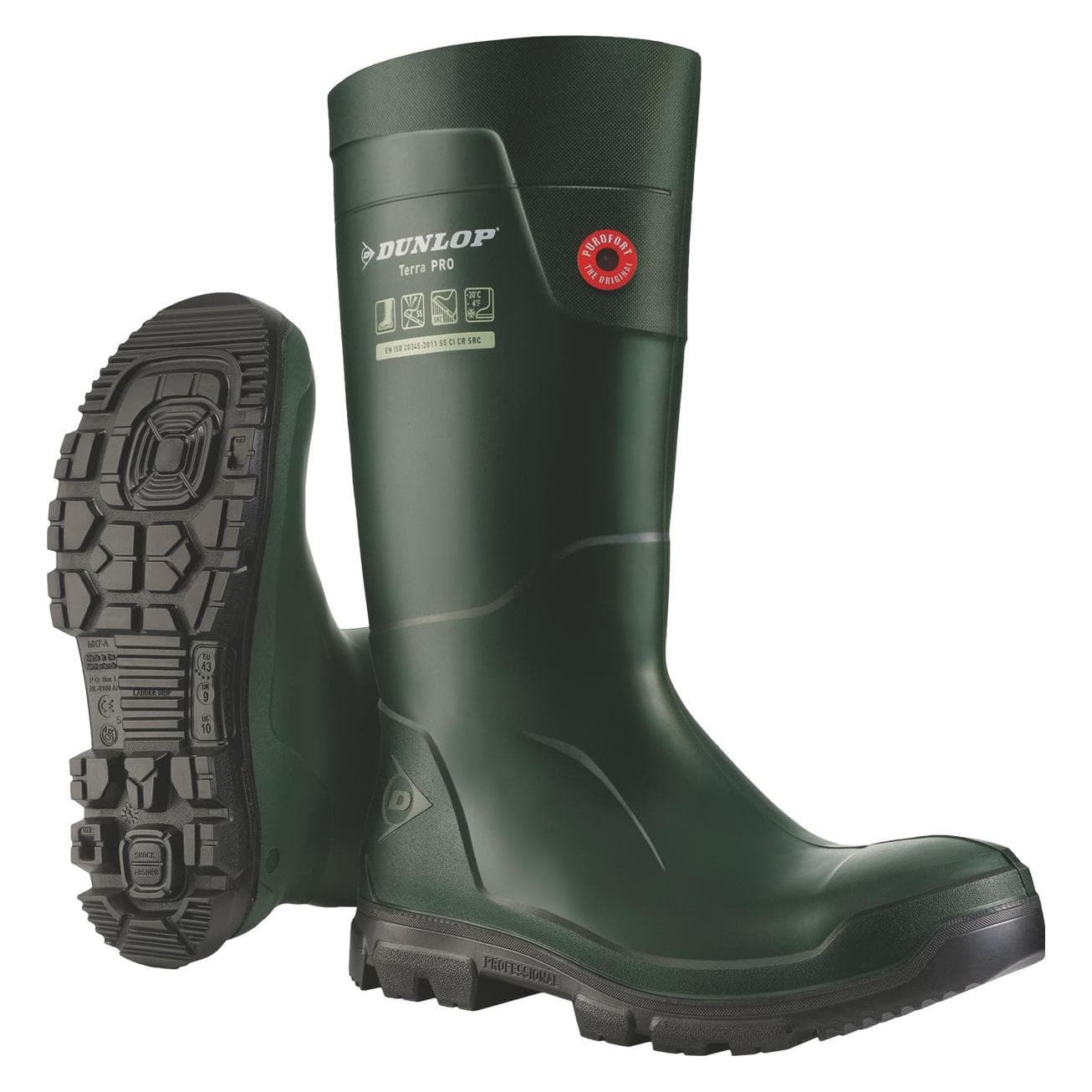 Dunlop, Mannen, Rubberen laarzen, Purofort Laars Terrapro Onbeveiligd Groen 41 LJ0K08410, Groen, (41)