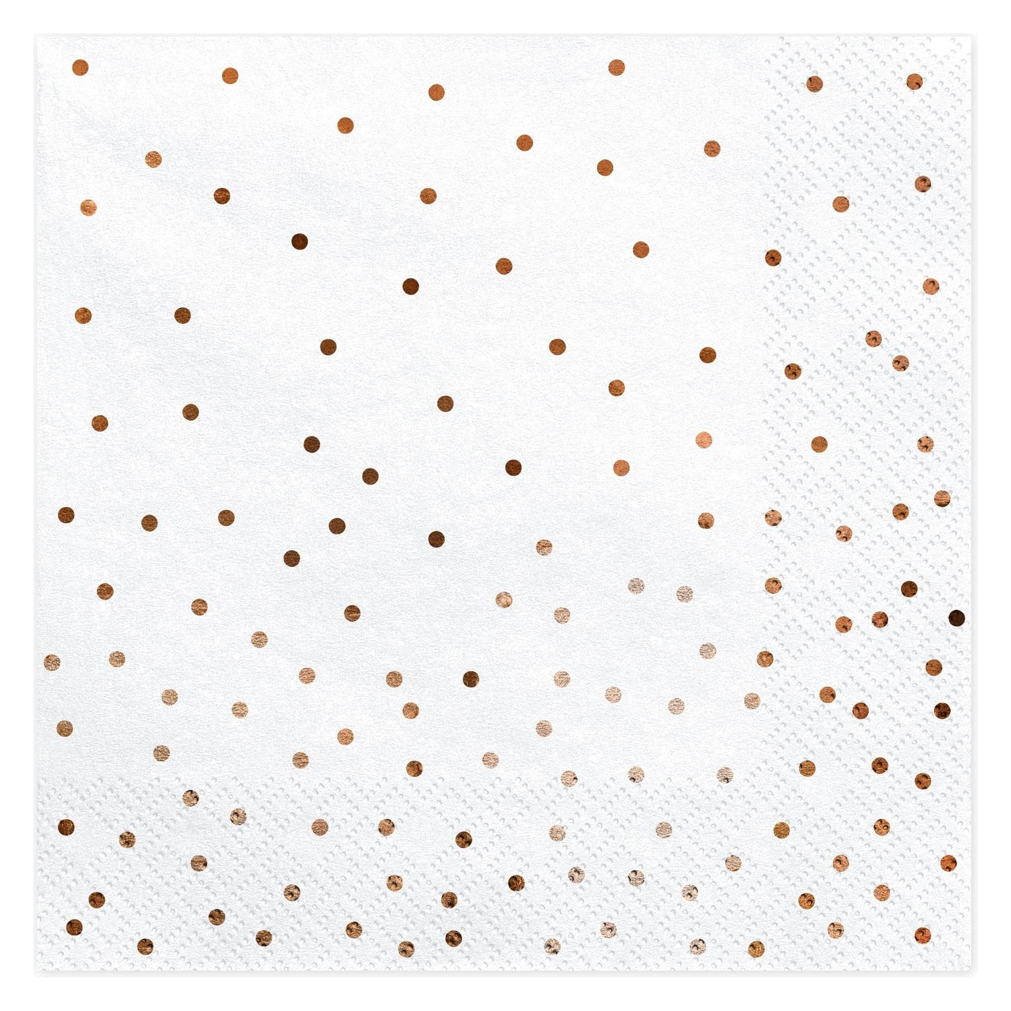 Partydeco, Servetten, Roségouden stippen (20 Pcs., 33 x 33 cm)