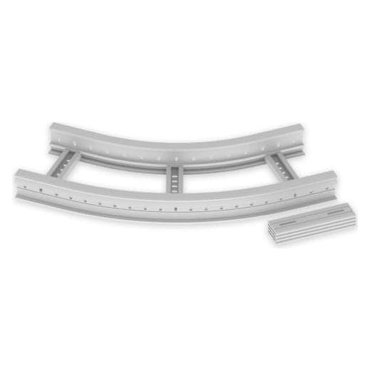 Unex 67317-04 Flat elbow 45° 85x300 R600 made of U23X RAL7035, Electronics supplies + Casing, Grey