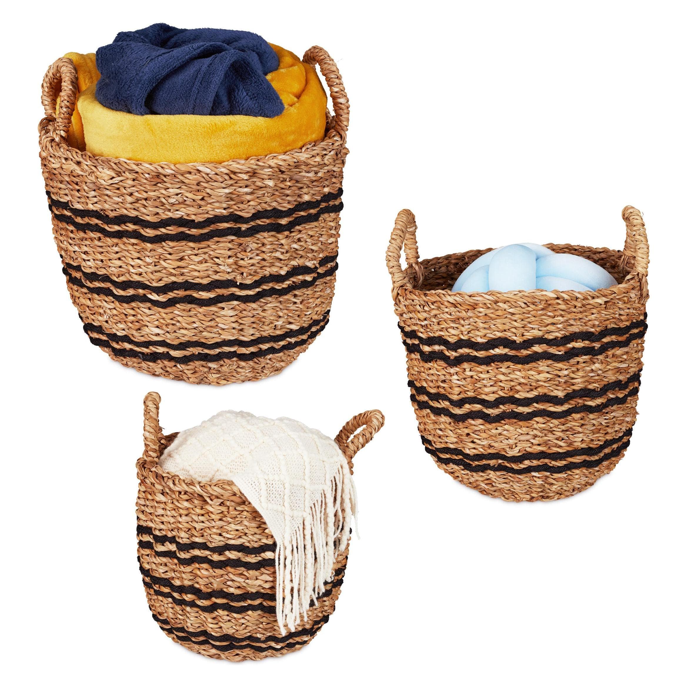 Relaxdays, Opbergmandje, 3x paniers-de-rangement (35 cm, 3x)