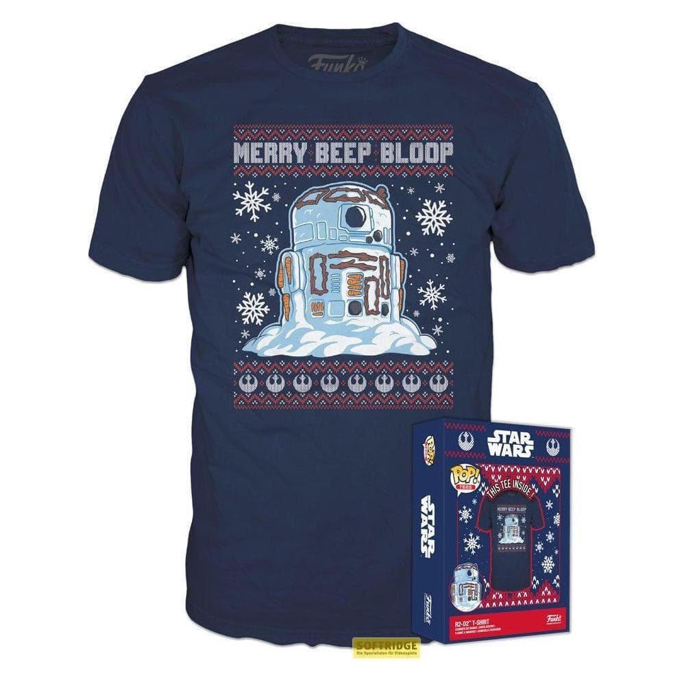 Funko Star Wars Feestdagen POP! Tees T-Shirt R2-D2 Sneeuwpop Maat S