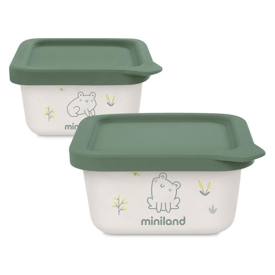 Miniland, Potje voor babyvoeding, Natuur Set 2 Kikker