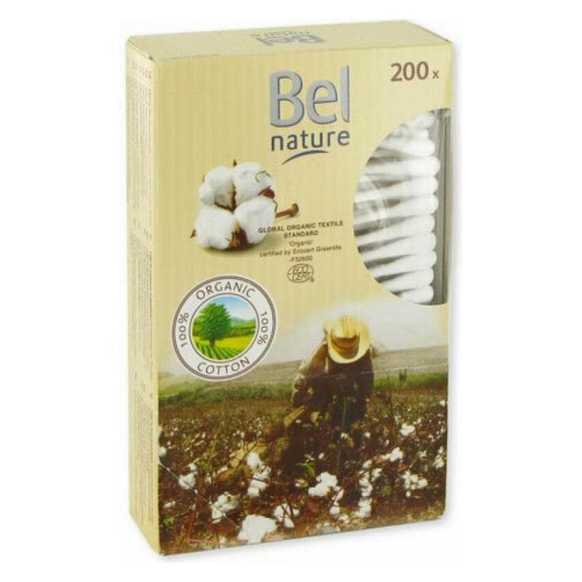 Bel Cosmetic, Cotton buds, NATURE ECOCERT bastoncillos cartón algodón orgánico 200 pz