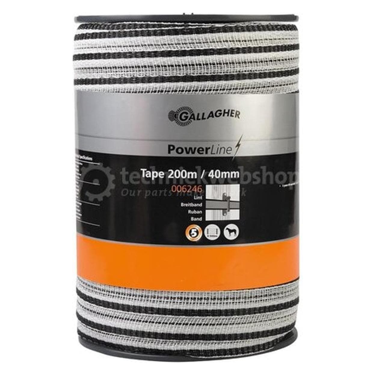 Gallagher, Tuinschermen, Schriklint PowerLine (40 MM / Wit) - 200 Meter