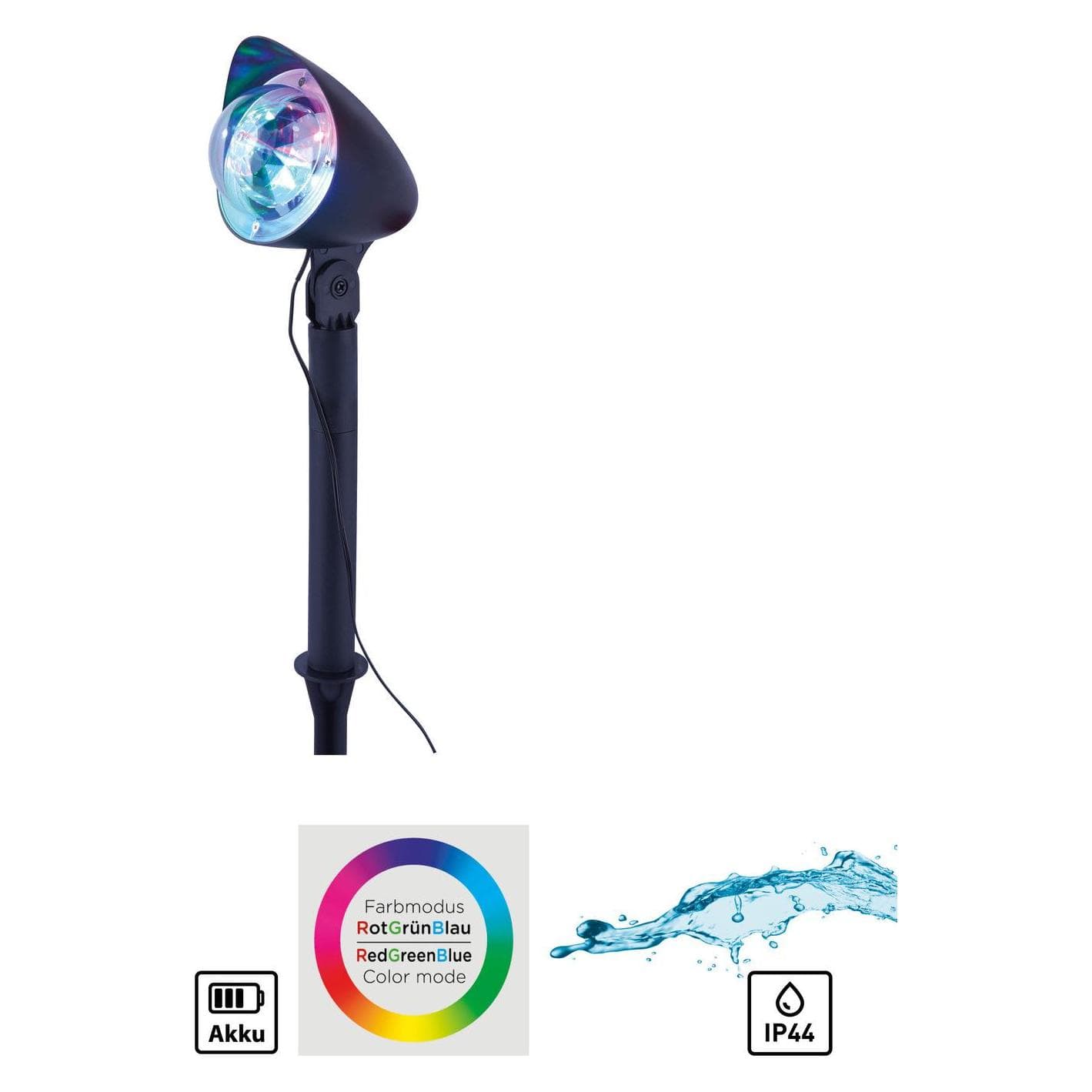 Just Light, Tuinverlichting, 19035-18 Disco LED-Gartenstrahler LED LED fest eingebaut 3 W (IP44)
