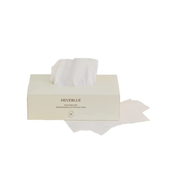 HEVEBLUE - Bleaching-free Biodegradable Cotton Face Towel - 60stukken