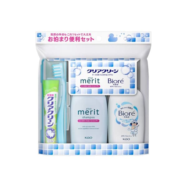 Kao - Clear Clean Portable Travel Size Overnight Kit - 1sets