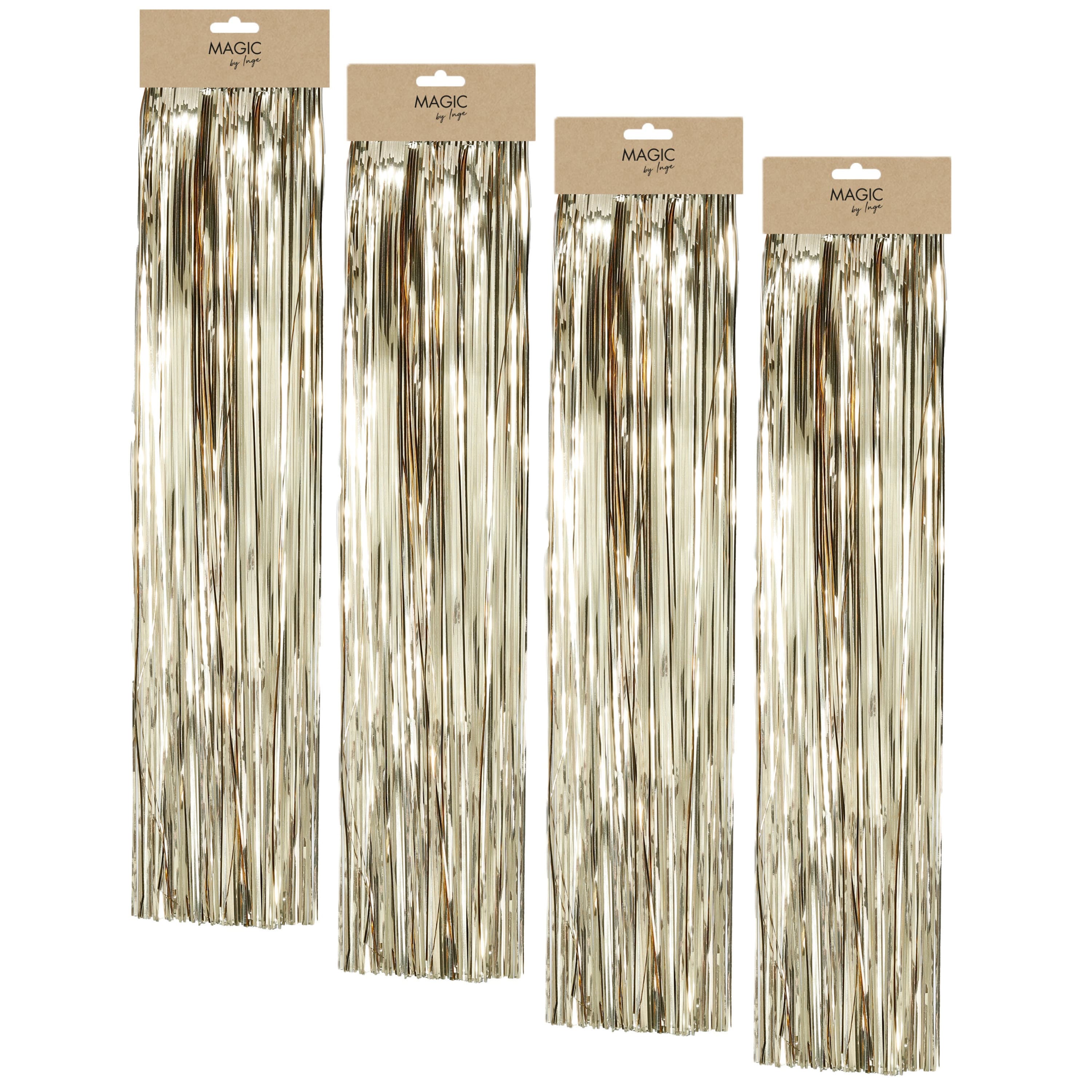 Engelenhaar - 4x - goud - 50 cm - lametta haar - folie - tinsel - kerstversiering