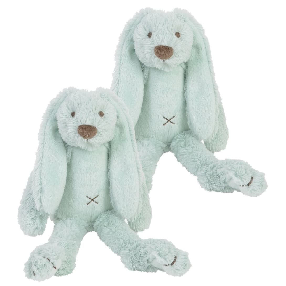 Happy Horse knuffel konijn - 2x stuks - pluche konijn Richie - mint - 28 cm