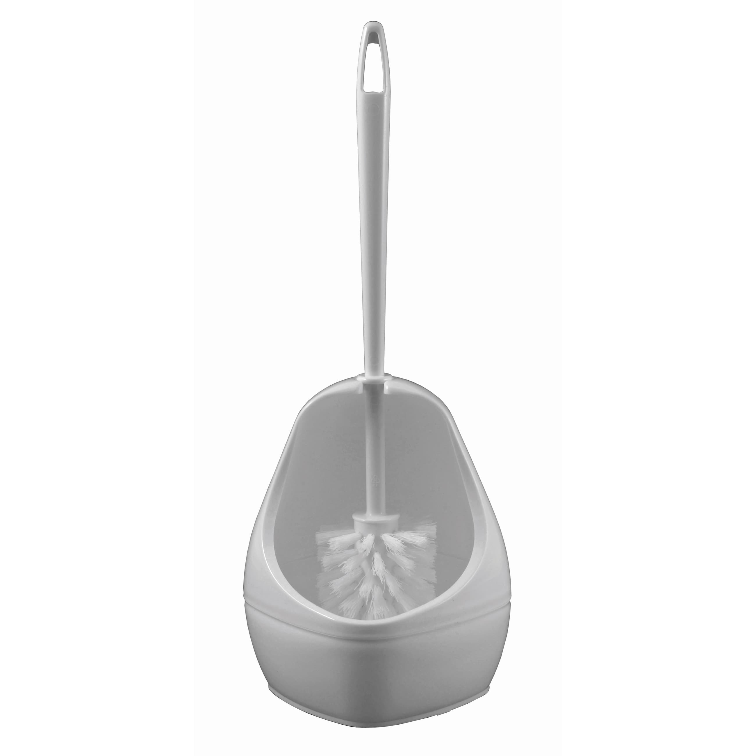 Sorex Wc/toiletborstel en houder - toiletgarnituur - wit - kunststof - druppelvorm - 35 cm