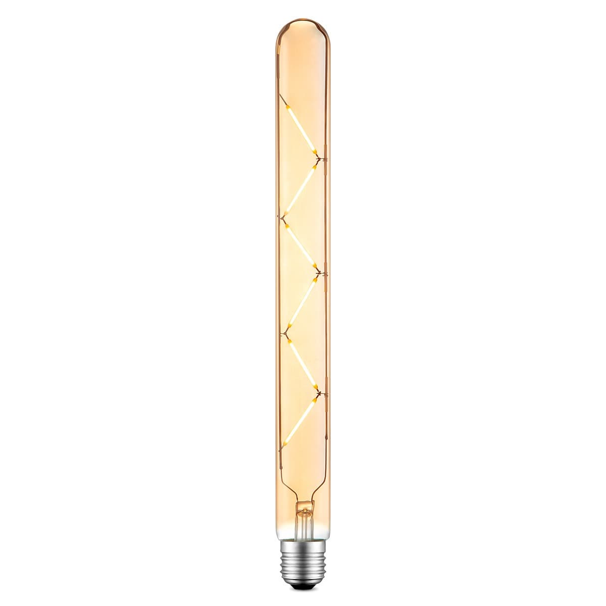 Edison Vintage E27 LED filament lichtbron Tube | Spiraal | Retro LED lamp | 3/3/30cm | Amber | geschikt voor E27 fitting | Dimbaar | 5W 500lm 2700K |