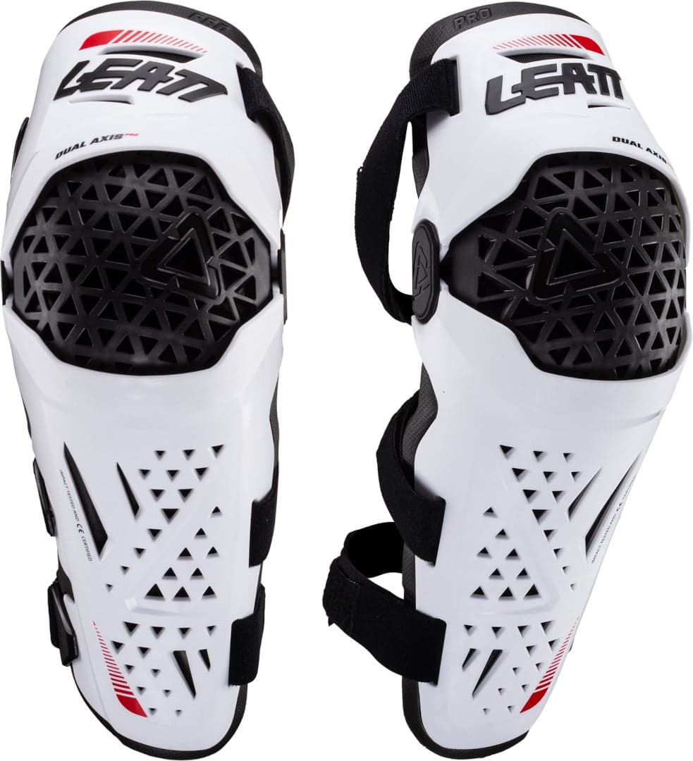 Leatt Dual Axis Pro Witte Knie- en Scheenbeschermers Maat L-XL