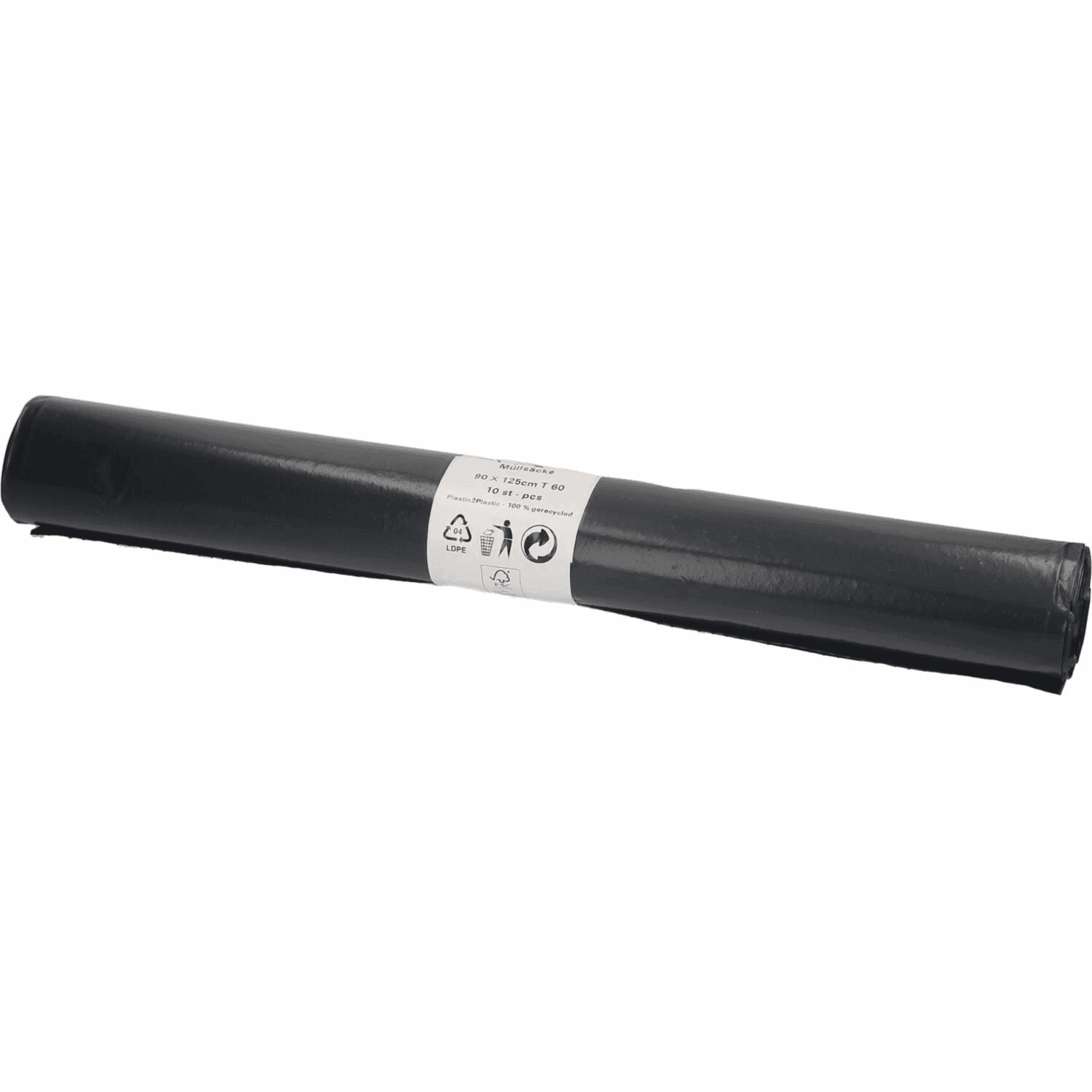 Afvalzak zwart 90x125 cm T60 rol (10 stuks)