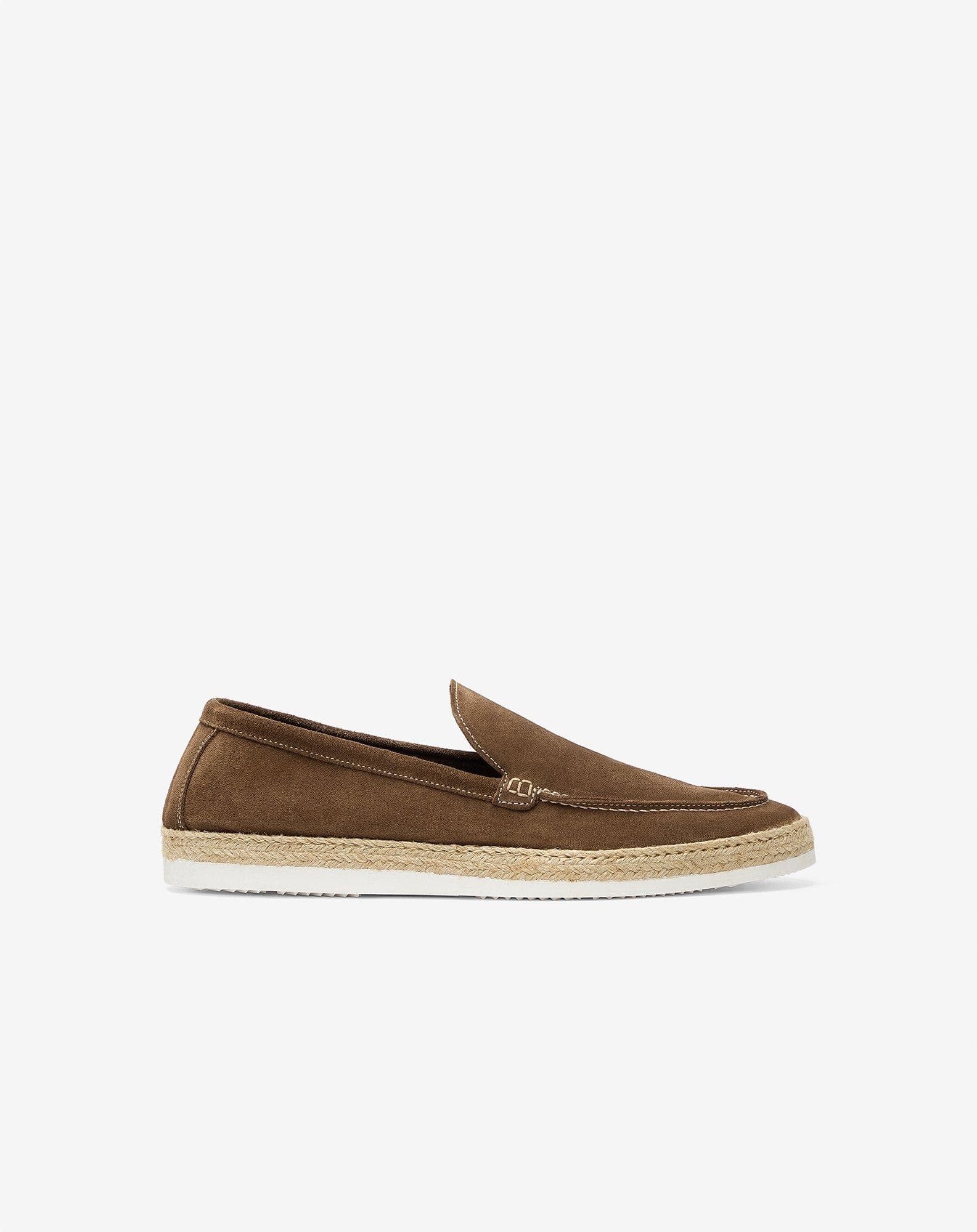 Brown suede loafers