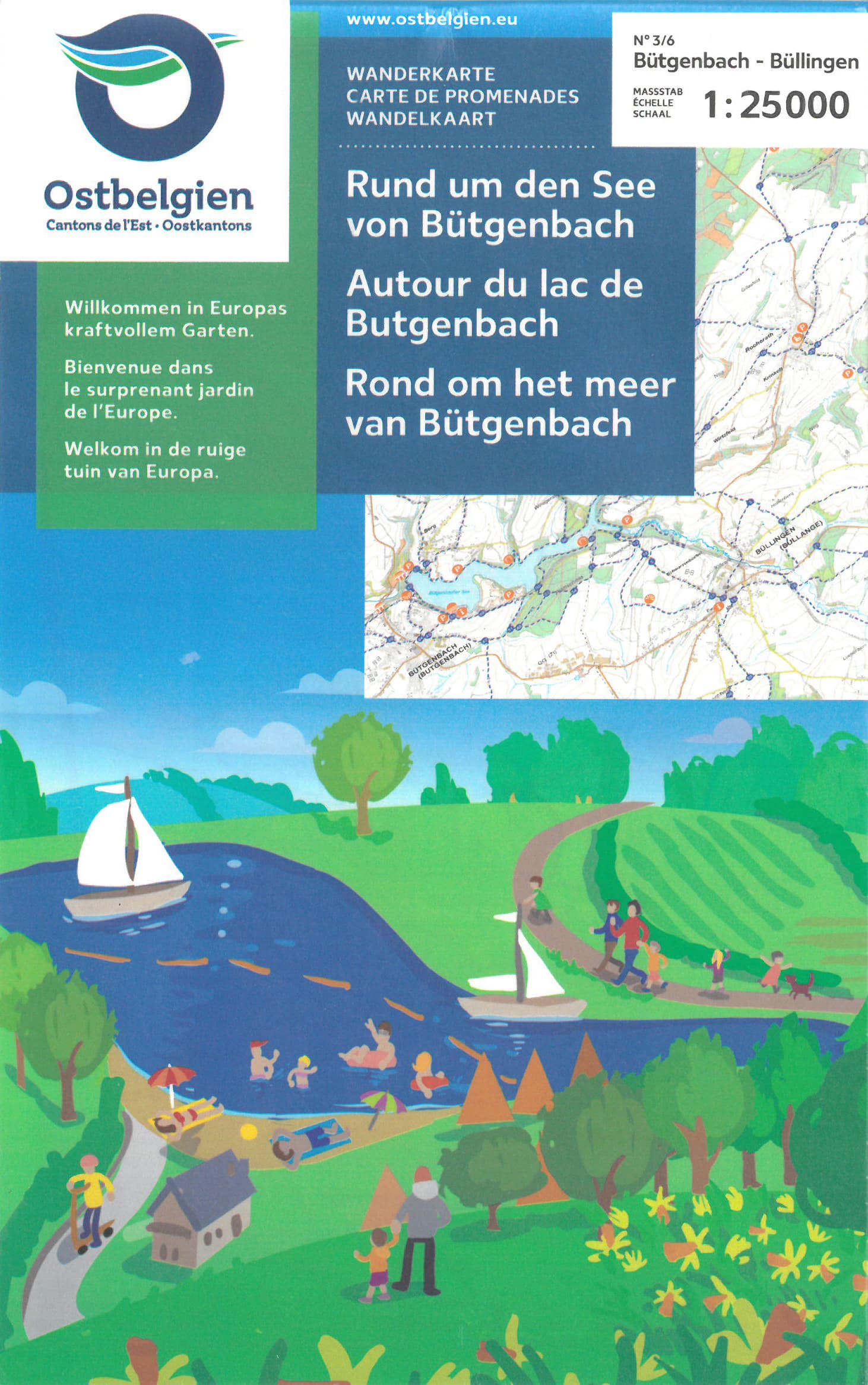 Wandelkaart 83 Rond om het meer van Bütgenbach - Hoge Venen met wandel