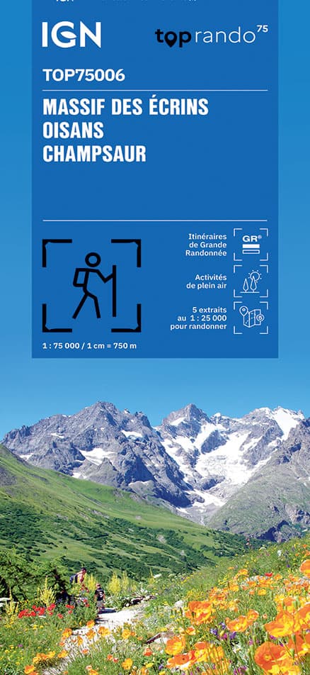 Fietskaart - Wandelkaart 75006 Oisans Champsaur - Massif des Ecrins |
