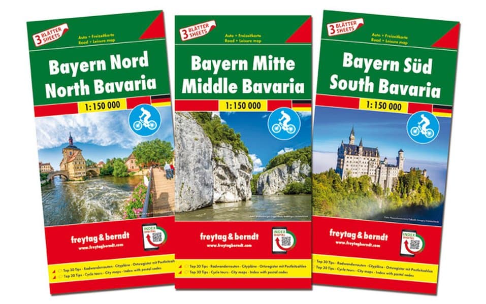 Wegenkaart - landkaart - Fietskaart Beieren - Bayern | Freytag & Bernd