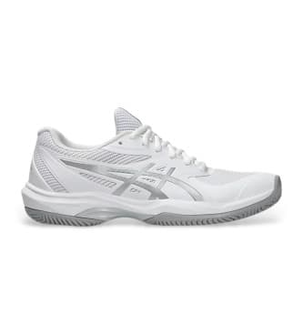 Asicsvoor vrouwen. 1042A282 Game ff clay/oc grijs, wit Game ff clay/oc grijs, witte schoenen (37), Plat, Veters, Sportief, Meerdere sporten