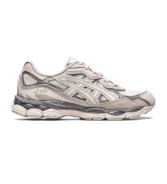 Asicsvoor mannen. 1201A789 Trainers Gel NYC wit crème (38), Beige, Plat, Veters, Casual, Sportief, Running, Meerdere sporten
