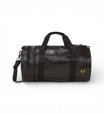 Fred Perryvoor mannen. L7260 Ton-sur-ton Classic Barrel sporttas zwart (OSFA), Casual, Gerecycled polyester, Duurzaam