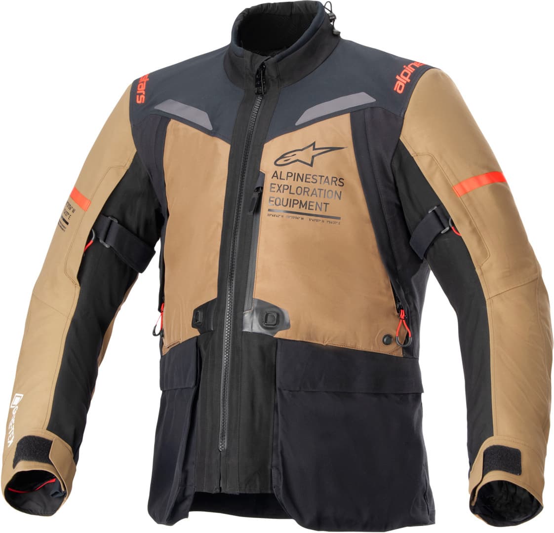 Alpinestars ST-7 2L Gore-Tex waterdichte motorfiets textiel jas, zwart-bruin, afmeting XL voor man