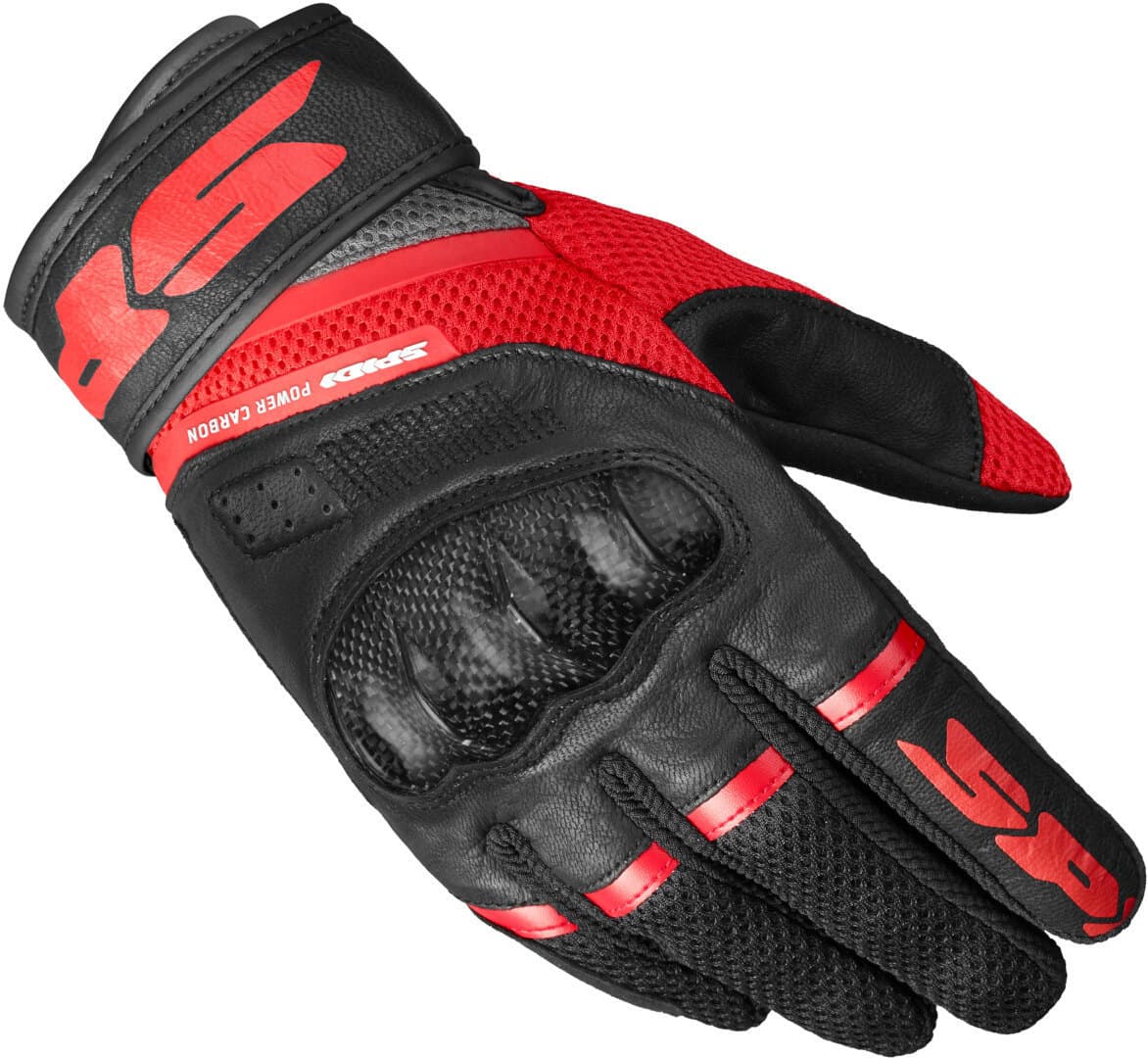 Spidi Power Carbon Dames Motorhandschoenen, zwart-rood, afmeting XS voor vrouw