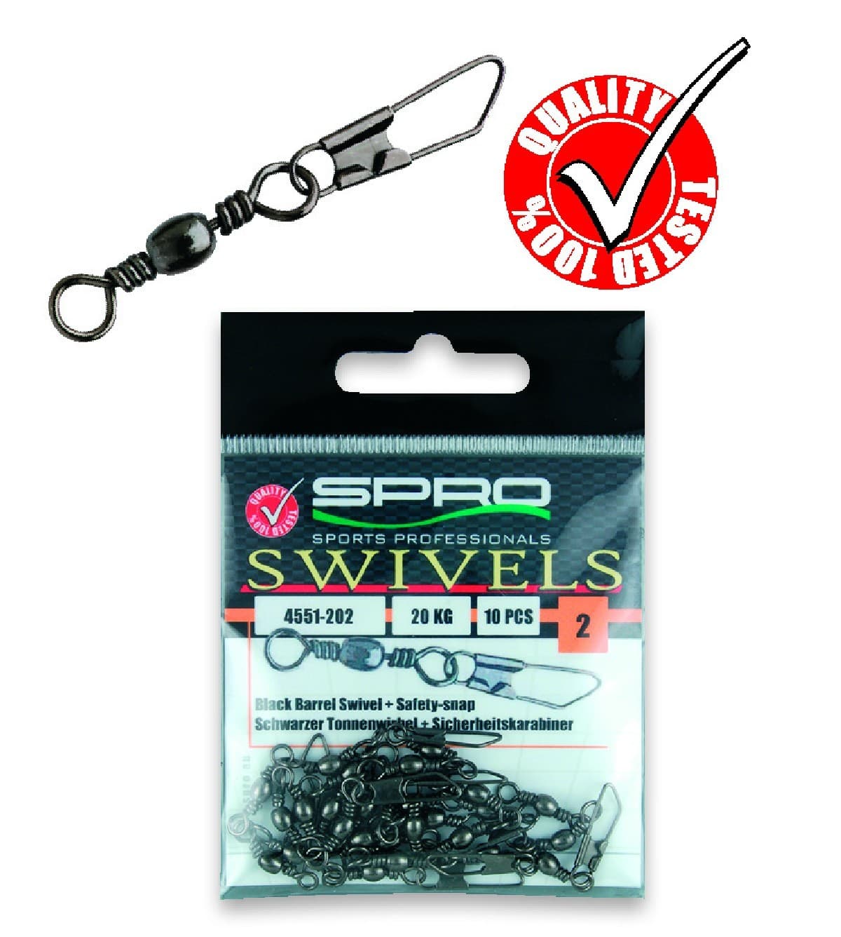 Spro Barrel Swivel + Safety - snap 4 18kg