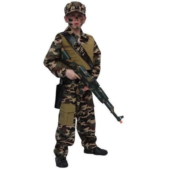 Faram Party verkleedkostuum soldaat - camouflage - kinderen 128 -