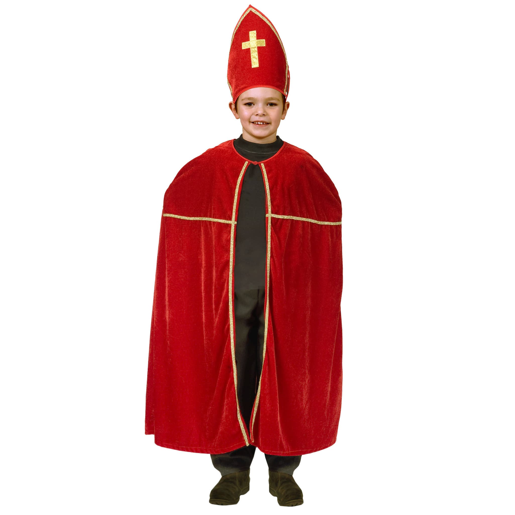 Funny Fashion Sinterklaas verkleed cape en mijter - voor kinderen One size -