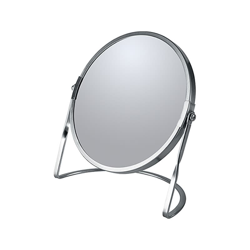 Make-up spiegel Cannes - 5x zoom - metaal - 18 x 20 cm - zilver - dubbelzijdig -