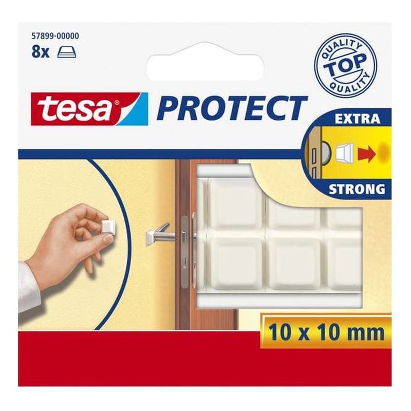 Tesa beschermblokjes - buffers - 8x - wit - 1 cm - deurstoppers -