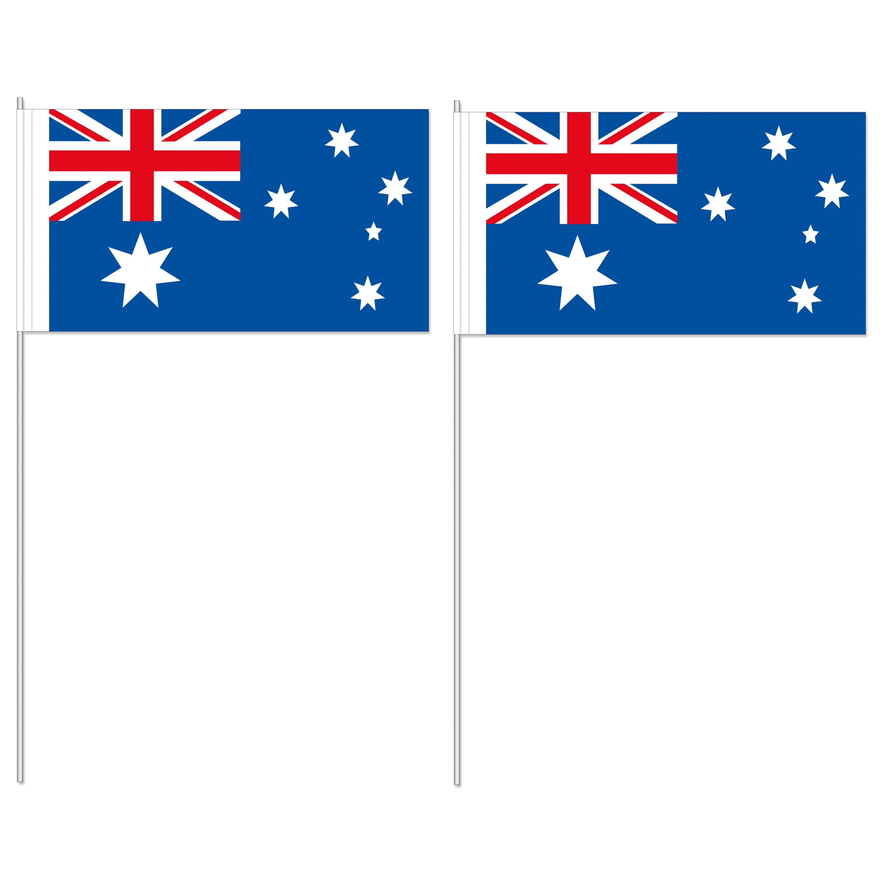Zwaaivlaggetje Australi? - 10x - 24 cm - papier - handvlaggetje - landen versiering -