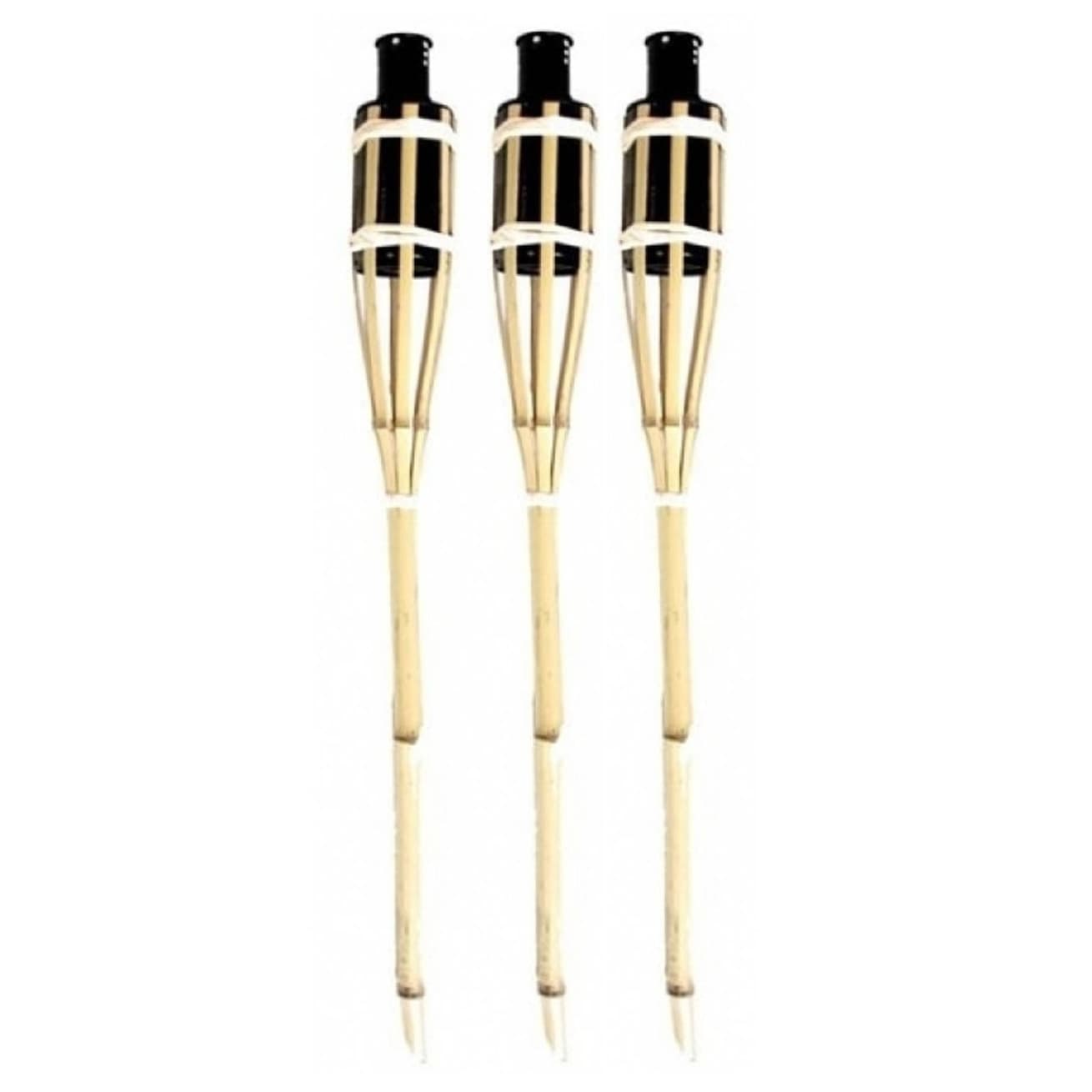 Tuinfakkels - 3 stuks - bamboe - met oliehouder - 60 cm - fakkels
