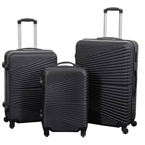 Luggage set - 3 pcs. - Hard-shell travel suitcases - Nordic black - Lightweight suitcases