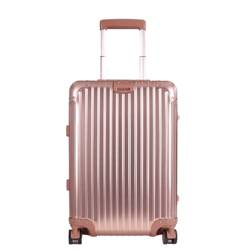 Hand luggage suitcase - Aluminium suitcase - Rose gold - Luxurious trolley with TSA lock - 36 litres