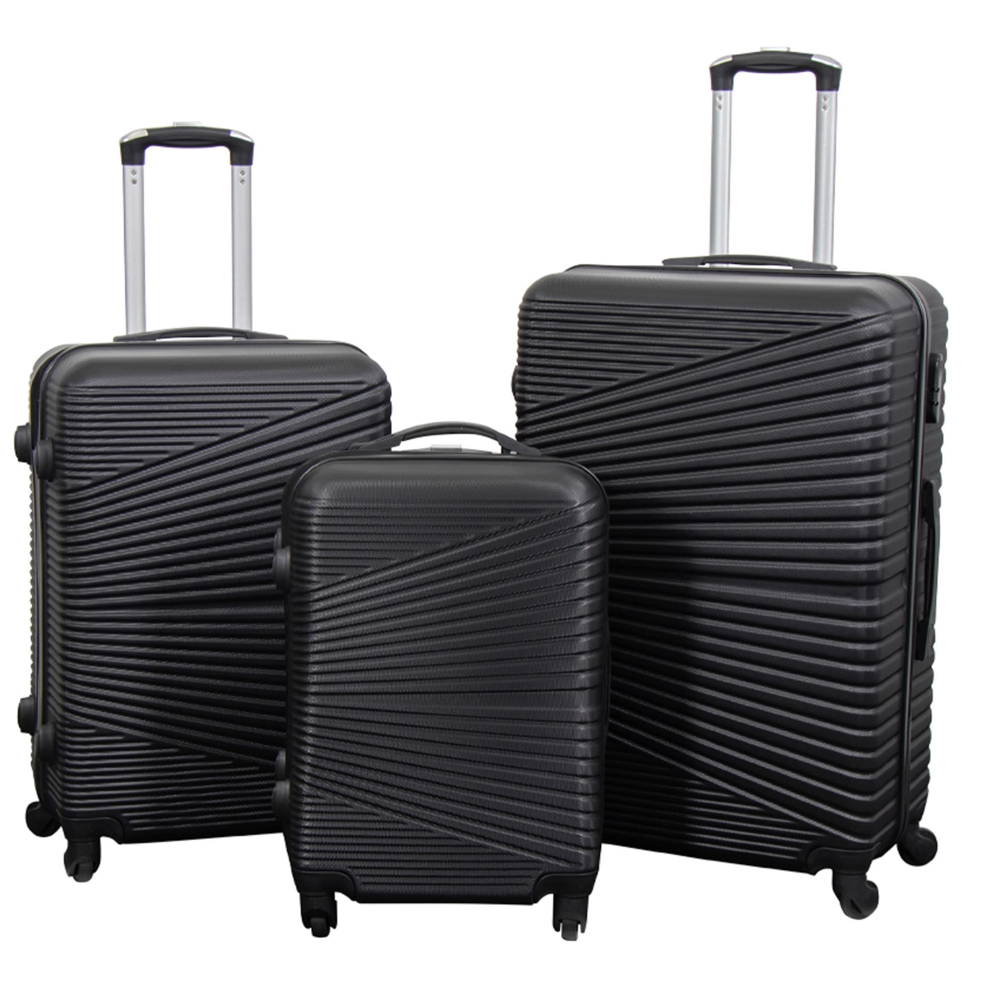 Kofferset - 3 stuks - Hardcase reiskoffers - Nordic zwart - Lichtgewicht koffers