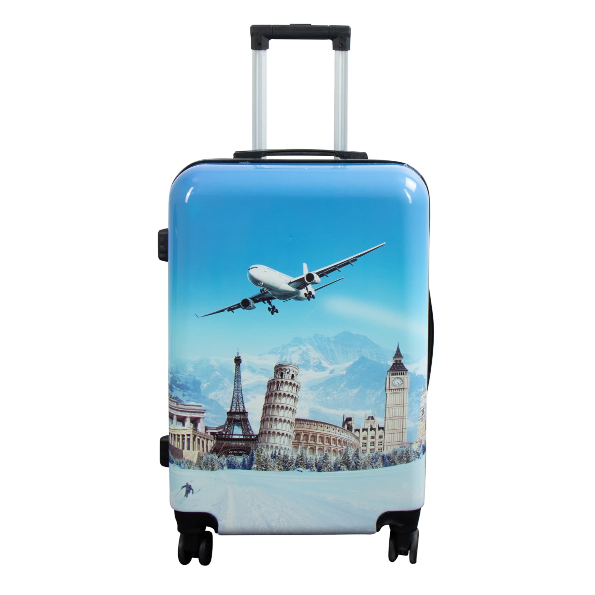 Koffer - Hardcase koffer - Grootte Medium - Koffer met motief - Vliegtuig - Exclusieve lichtgewicht reiskoffer