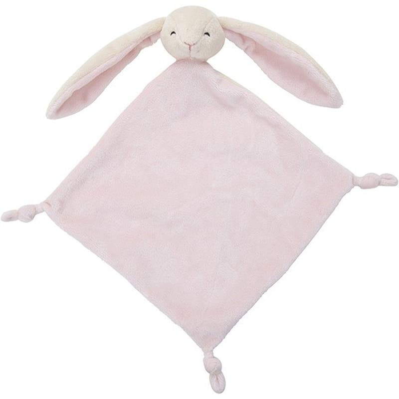Nature Planet pluche knuffeldoekje/tuttel Konijn - roze - 40 x 40 cm - Baby knuffels