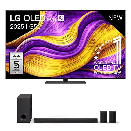 65" LG OLED evo AI G5 4K Smart TV & DS80TR 5.1.3-kanaals soundbar - OLED65G56LS.DS80TR