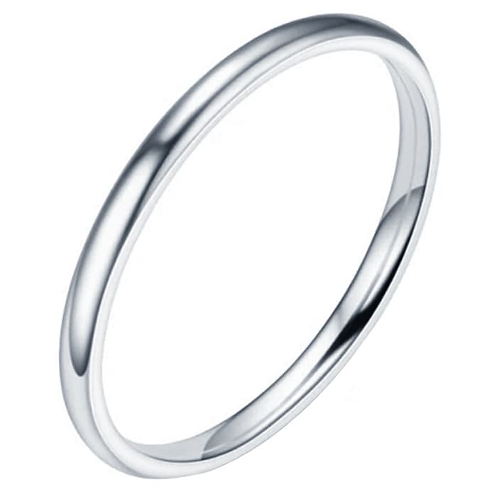 LGT Jewels smalle stalen ring Zilverkleurig 2mm-16mm