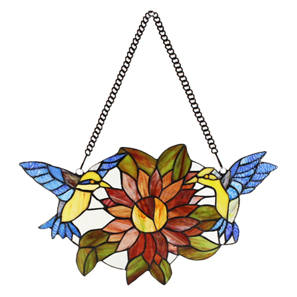 Lumilamp Glaspaneel Tiffany 50x60 cm Bruin Glas Vogel