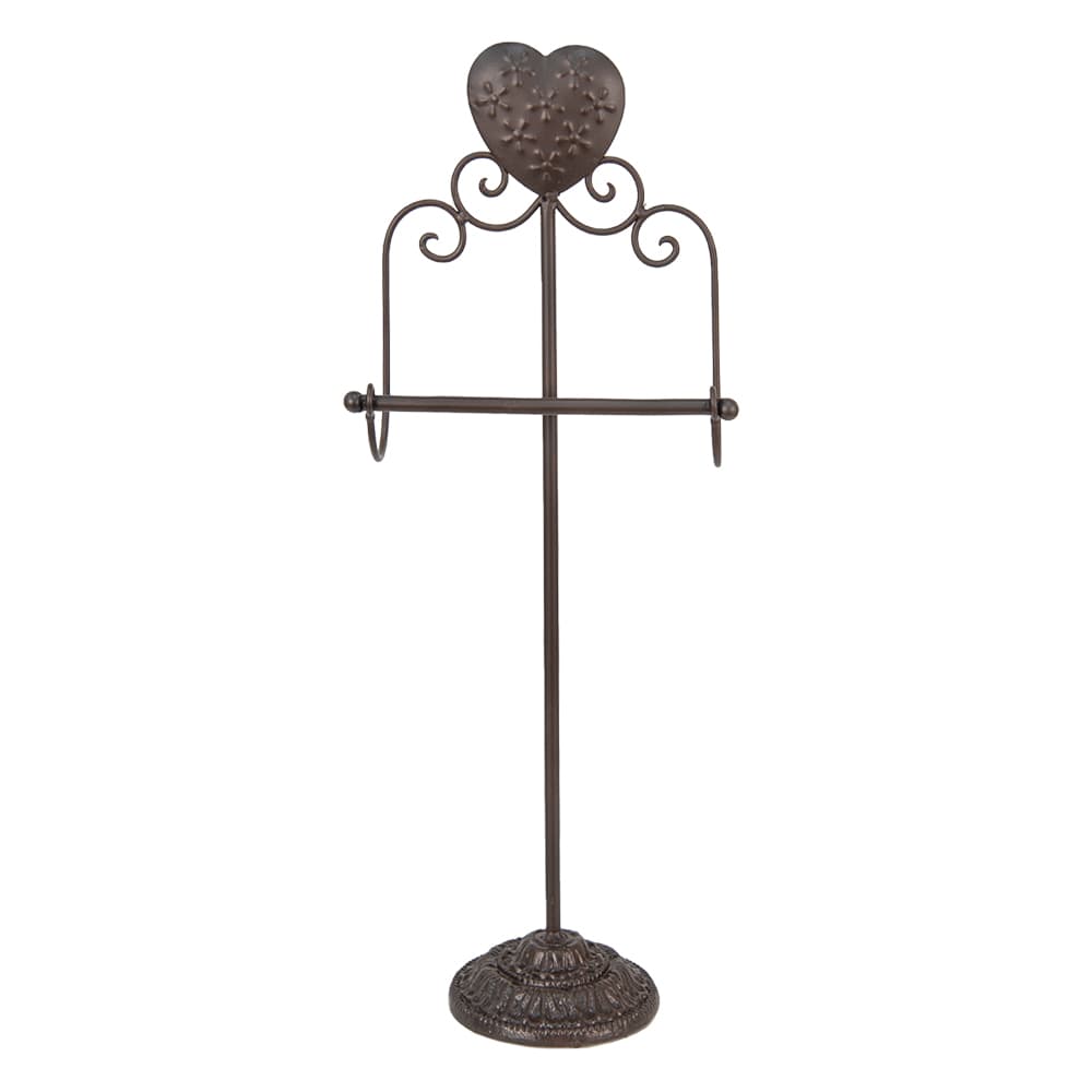 Porte-rouleau de papier toilette 21x14x62 cm Marron Fer Coeur