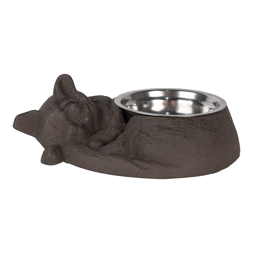 Clayre & Eef Voerbak Kat 325 ml Bruin Metaal