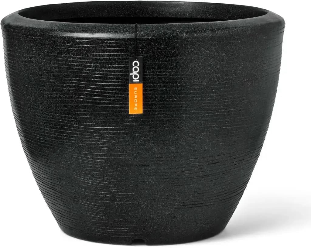 Capi kunststof bloempot Ball Granite 60x48cm zwart